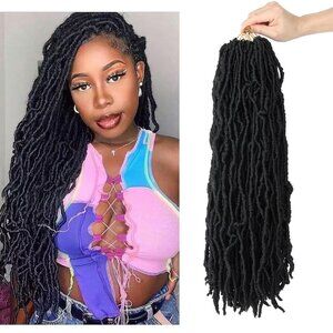 18"  Soft 7 Packs Faux Locs Crochet Hair Pre Looped Distressed Crochet Braids